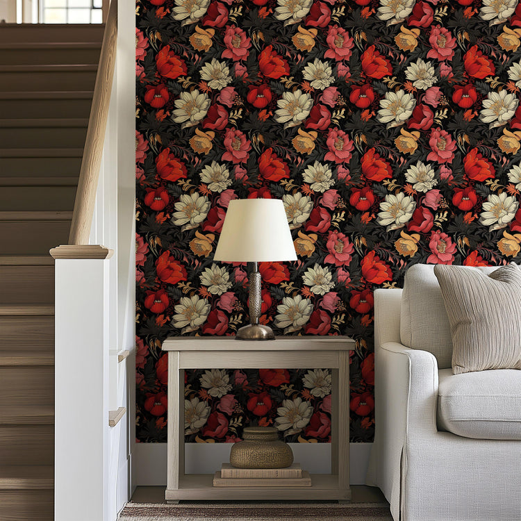 red peel and stick wallpaper for home bedroom self adhesive