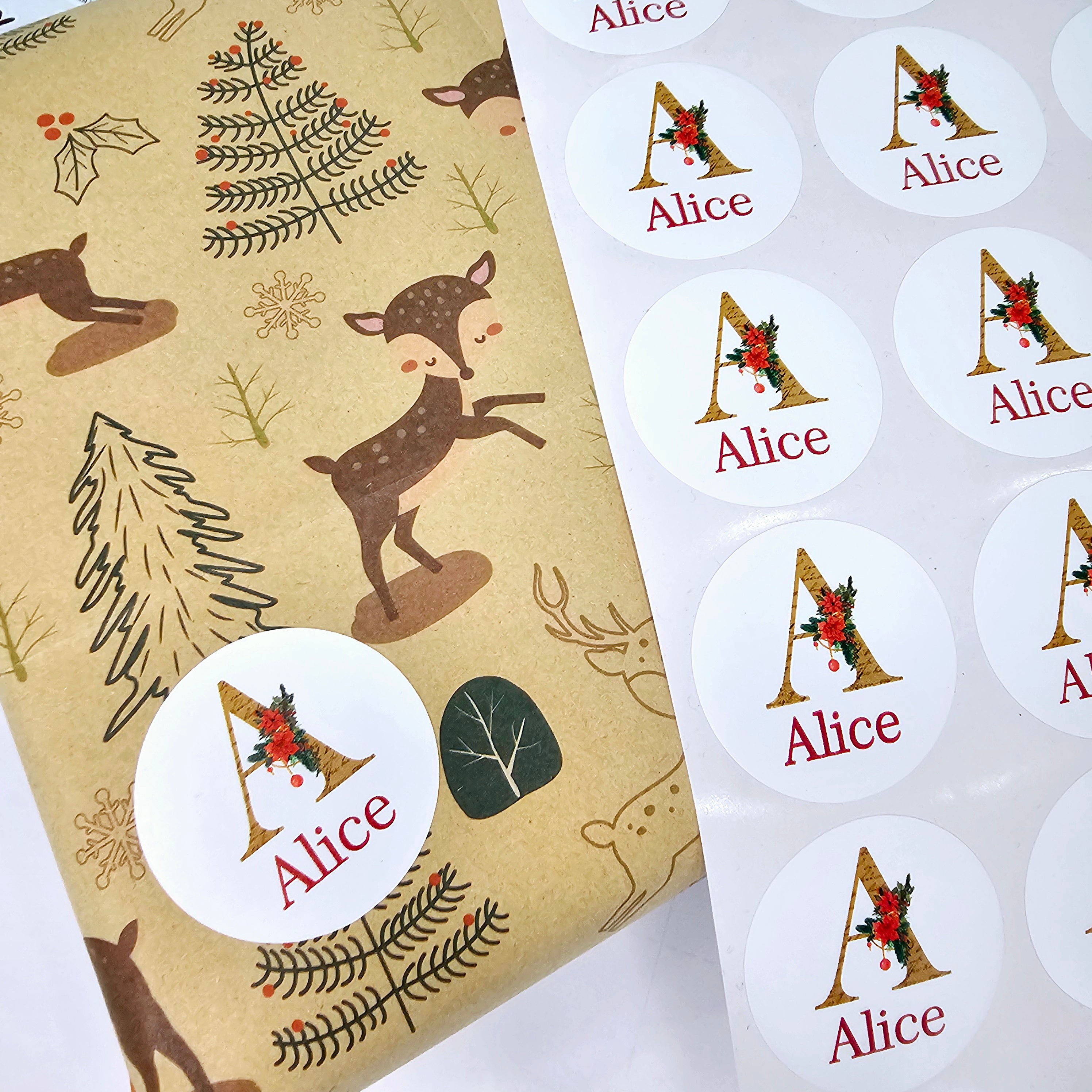 custom christmas name label tags for presents and gifts UK