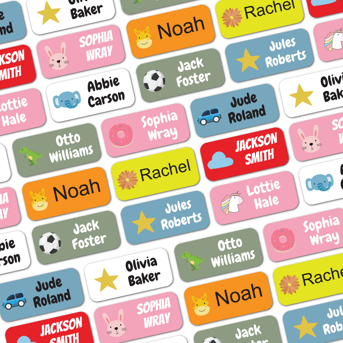 36 Self Adhesive Name Labels