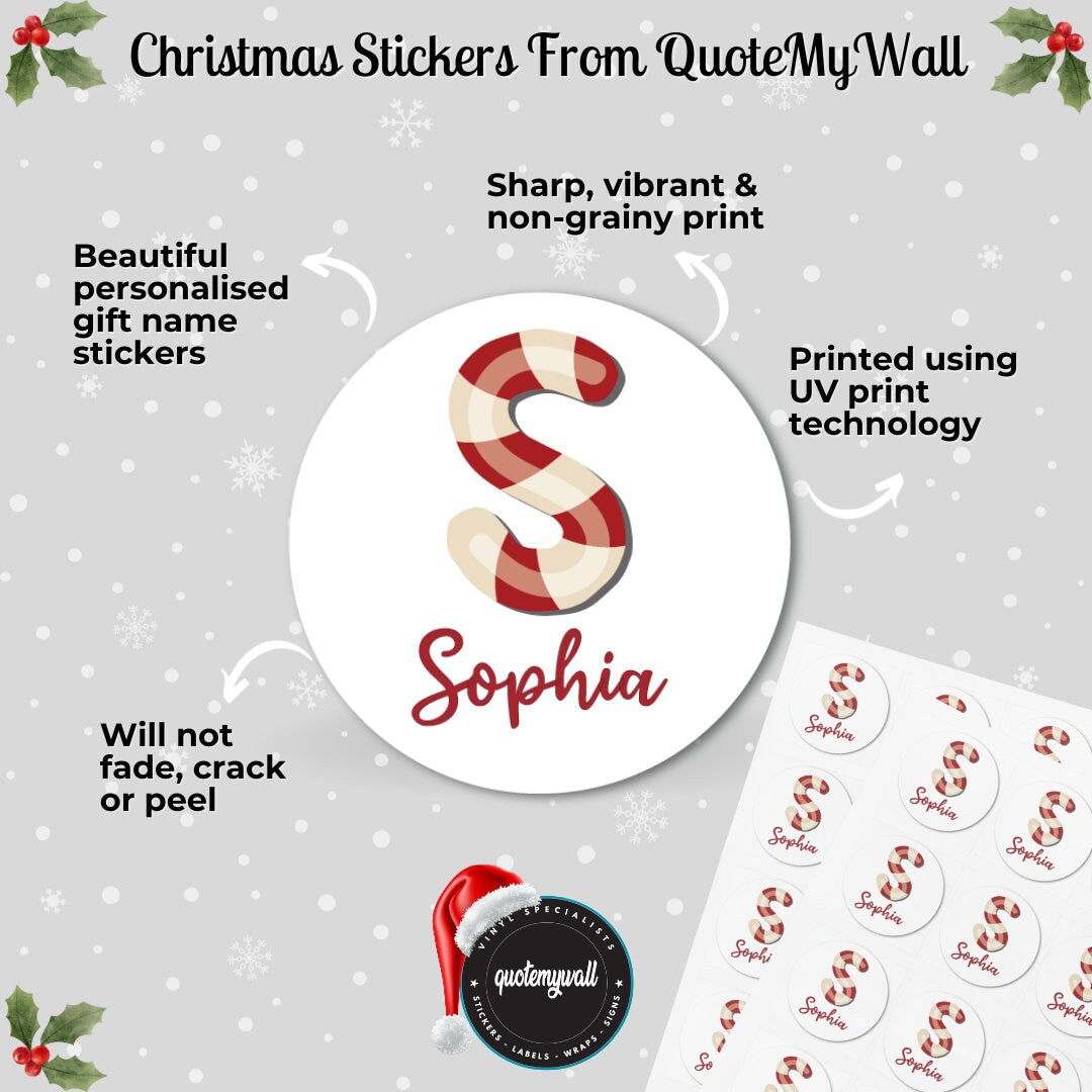 Personalised Christmas To & From Present Label Stickers Gift Tags For Xmas Gifts Custom Name