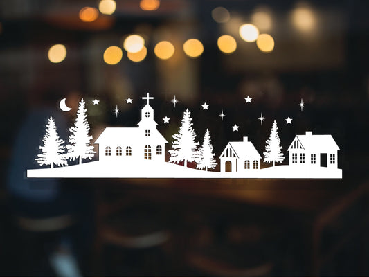 christmas white window stickers