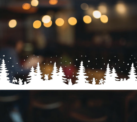 white village christmas window sticker