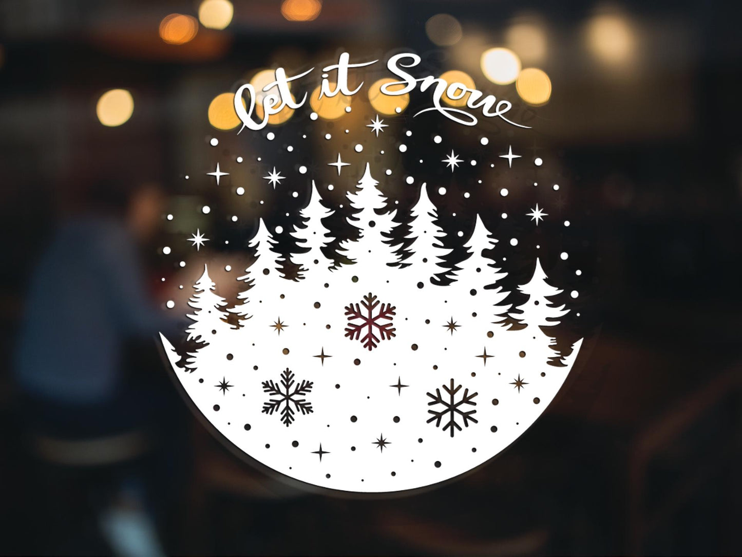Let It Snow Christmas Window Sticker Decal Decoration For Shops Home Kids Christmas Film