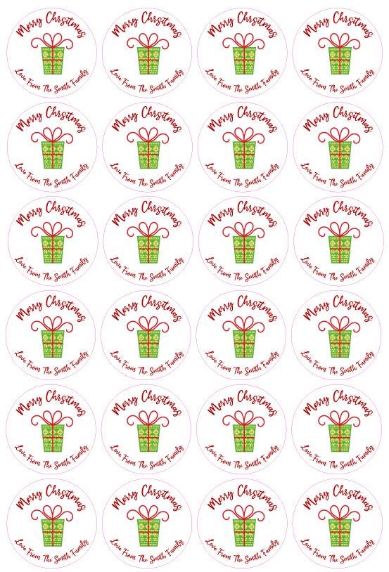 Christmas Personalised Name Present Stickers Festive Labels Gift Tag