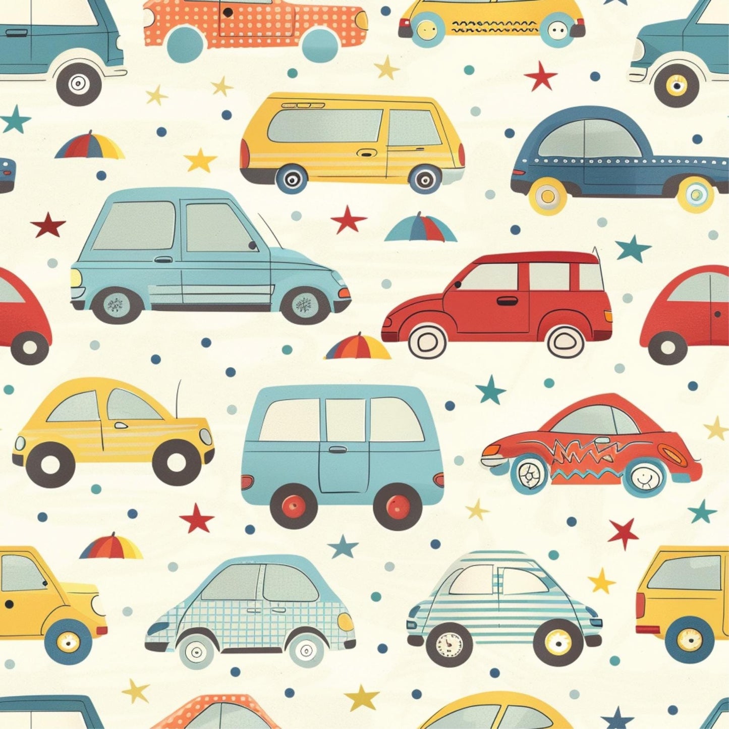 Red Yellow Blue Cars Fun Kids Removable Peel And Stick Wallpaper Self Adhesive Renter Friendly