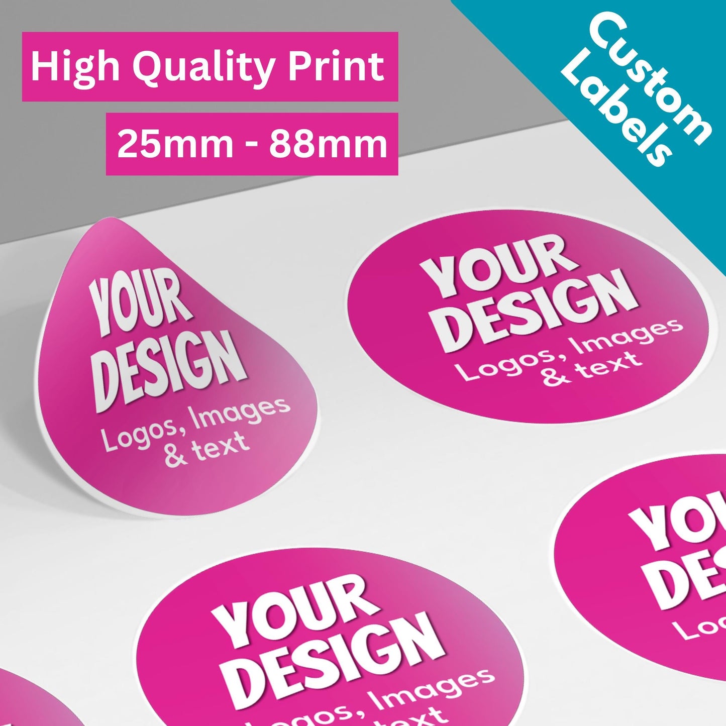 party bag stickers for kids customised image labels birthday candle business logo packaging labels