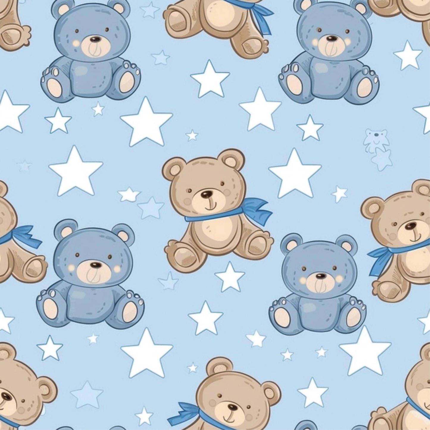 Baby Blue Teddy Bear Removable Stick On Wallpaper Peel And Stick Wallpaper Self Adhesive Renter Friendly