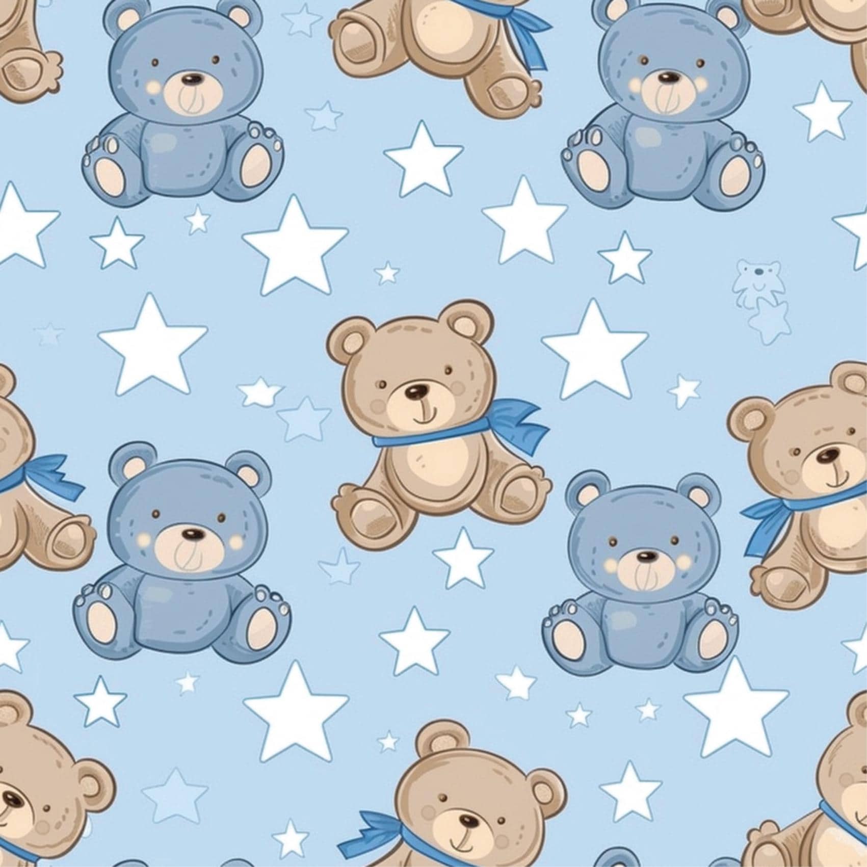 Baby Blue Teddy Bear Removable Stick On Wallpaper Peel And Stick Wallpaper Self Adhesive Renter Friendly