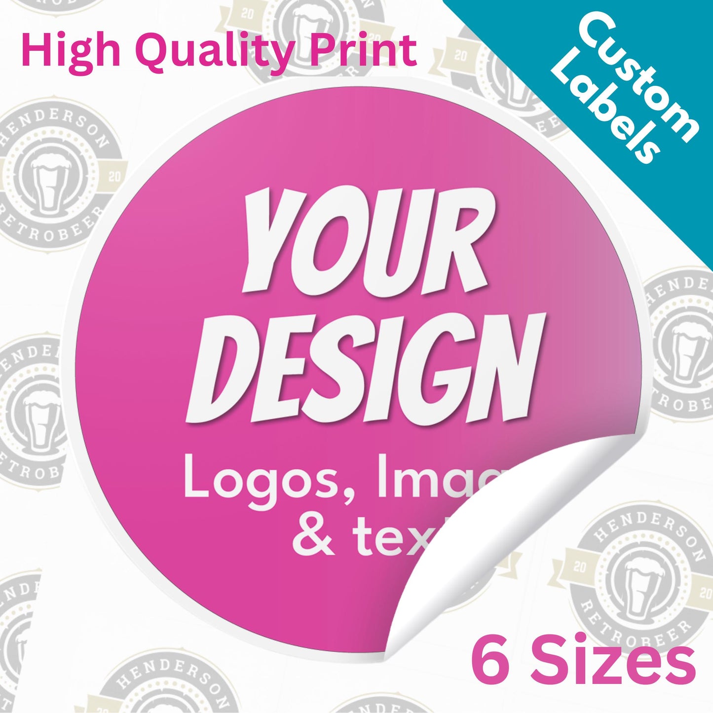 Custom Round Stickers Labels For Business Logo - Add Your Image Personalised High Quality Sticky Labels