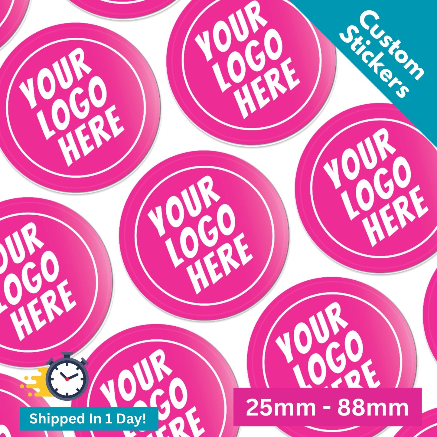 personalised round label sticker for party bags business packaging logo