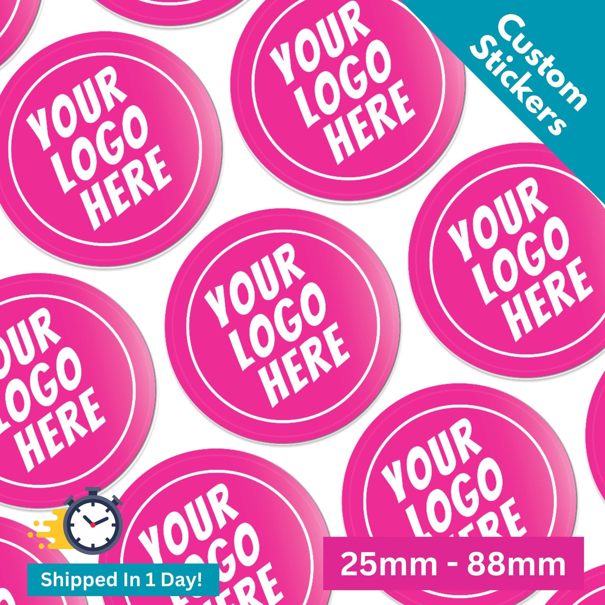personalised round label sticker for party bags business packaging logo