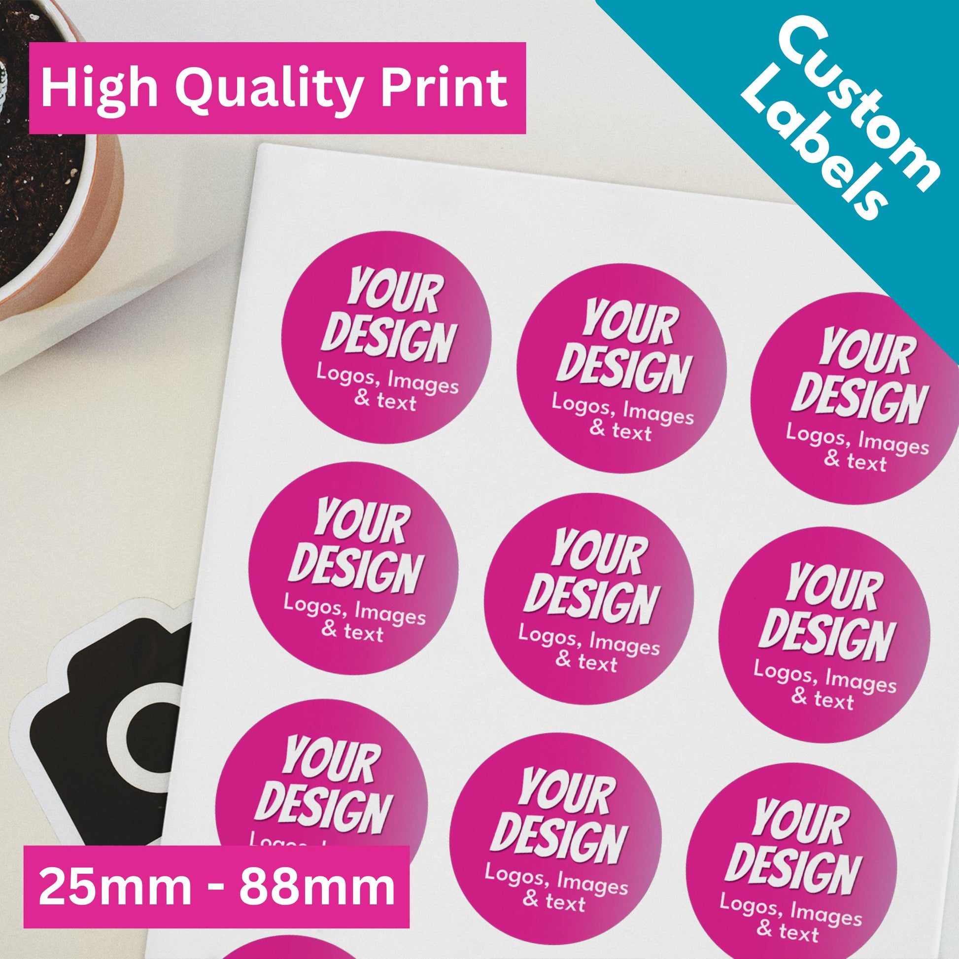 customised label sticker image upload personalised logo for business stickers