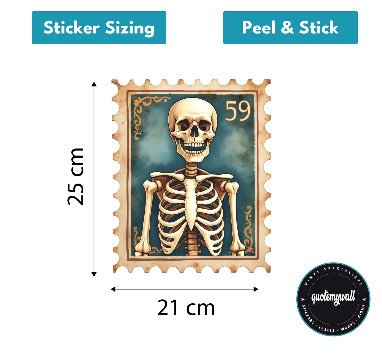 Skeleton Scary Playing Card Halloween Window Sticker Decoration