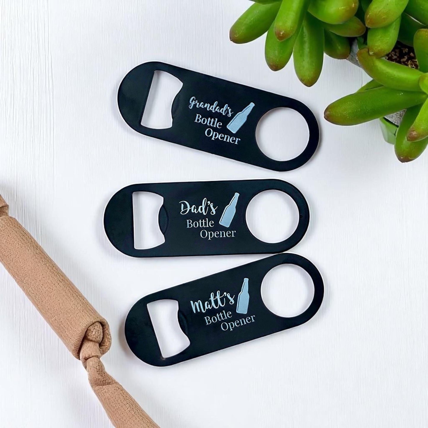 personalised metal bottle opener gift for him best man fathers day gift