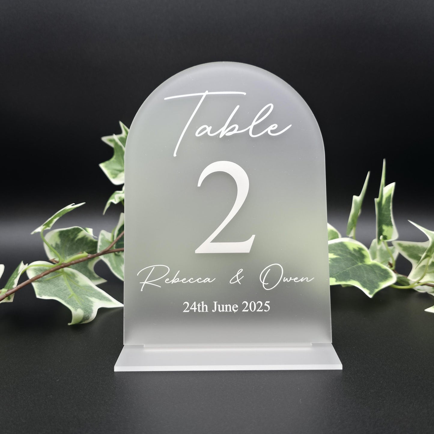 custom wedding table number signs