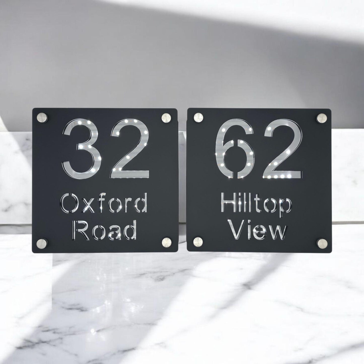modern house number sign plaques UK house sign