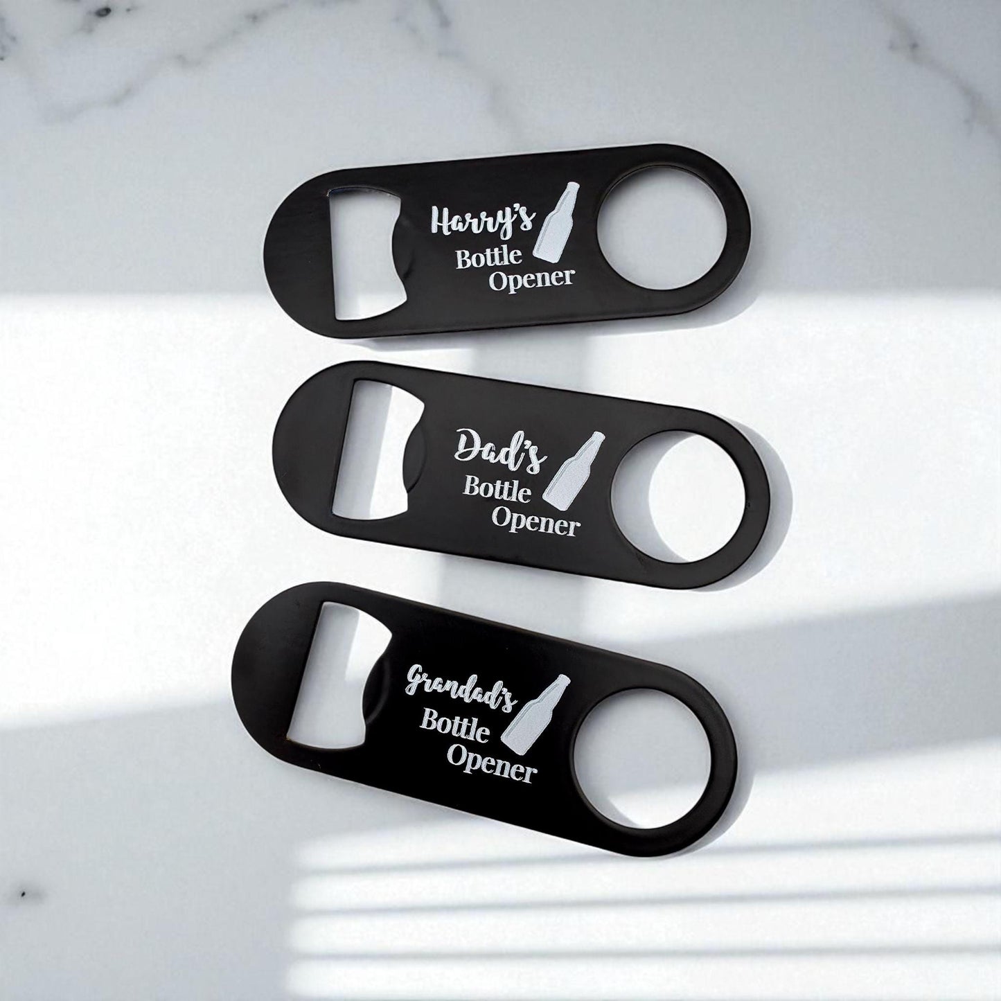 Personalised Gifts For Him Custom Name Metal Bottle Opener | Birthday Gifts For Him, Father's Day Black Printed Bottle Opener