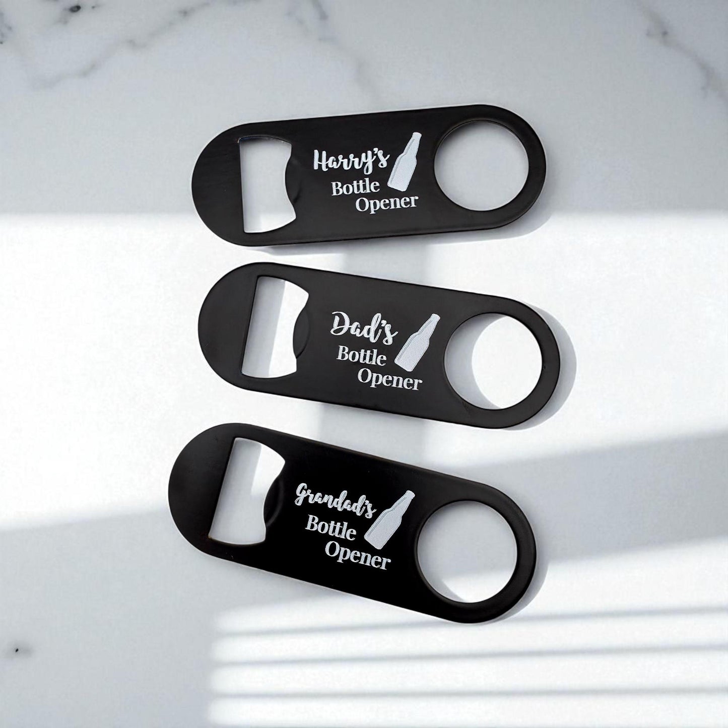 Metal Wallet Personalised Black Bottle Opener | Gifts For Him & Wedding Groomsmen Best Man Ideas | Custom Name Bottle Opener