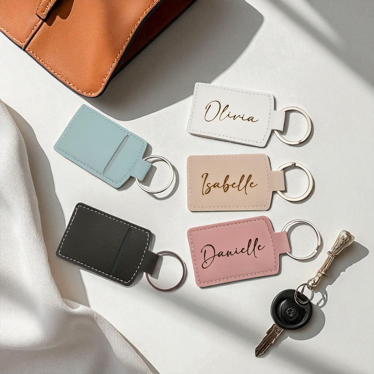 engraved name gifts for her air tag holder keyring