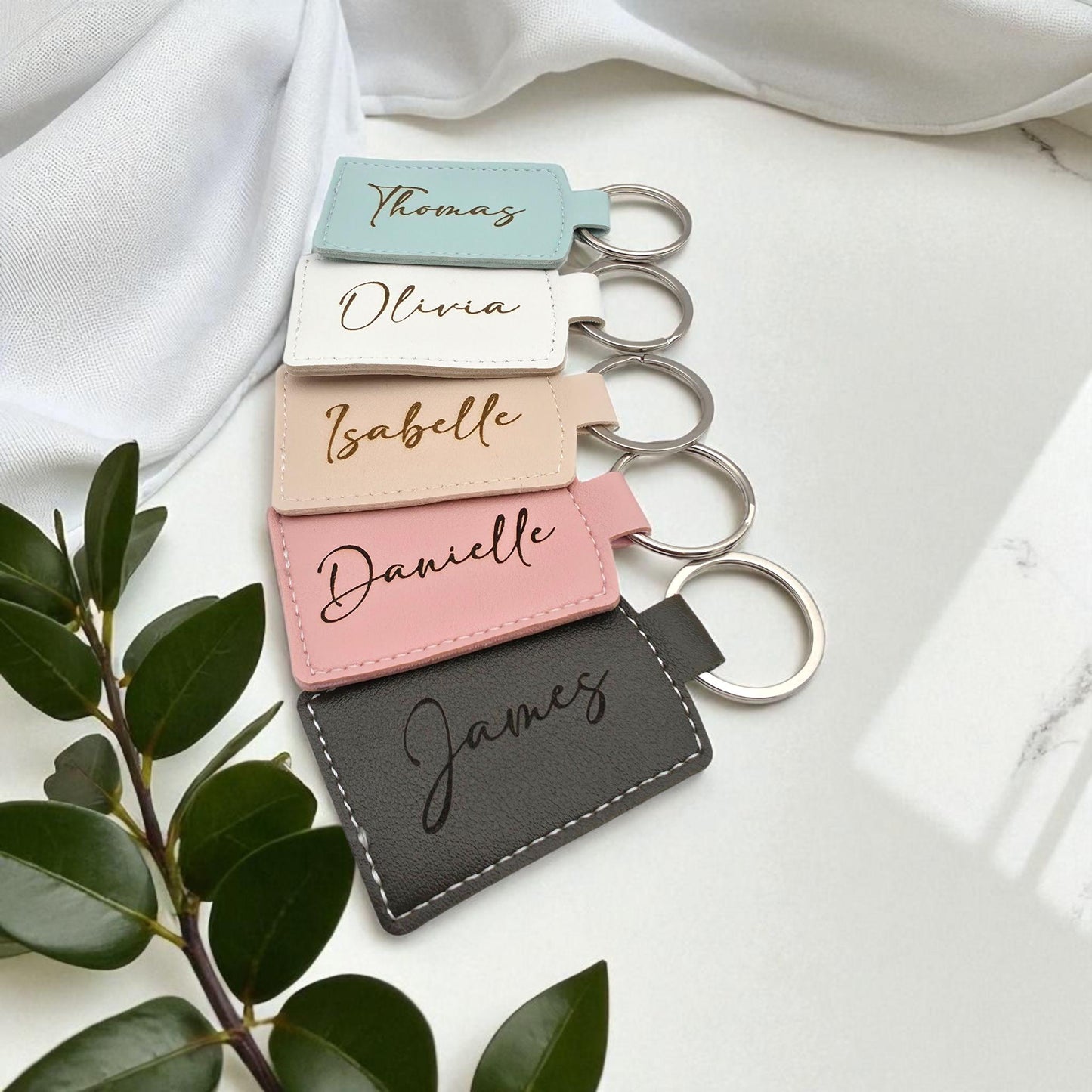 pastel leather keychain for air tag fob gifts for her birthday