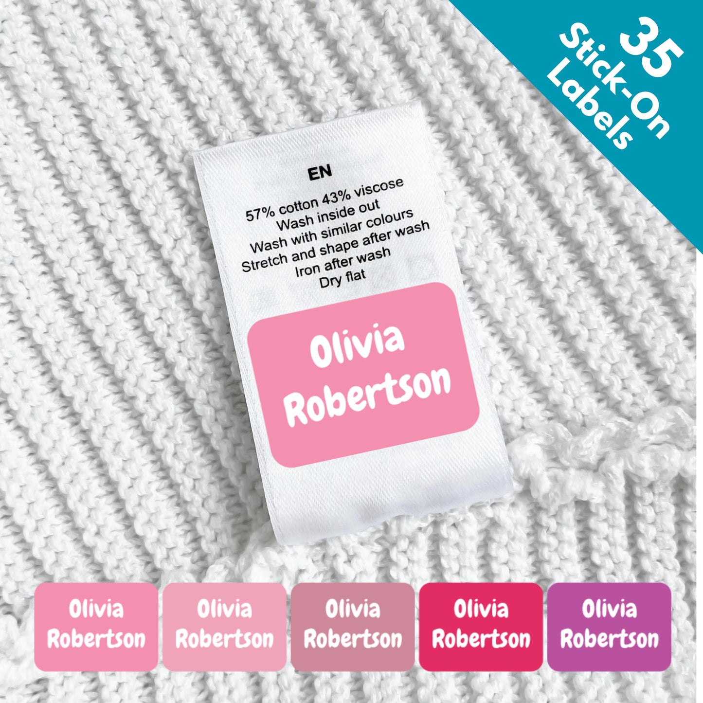 pink stick on name tags labels