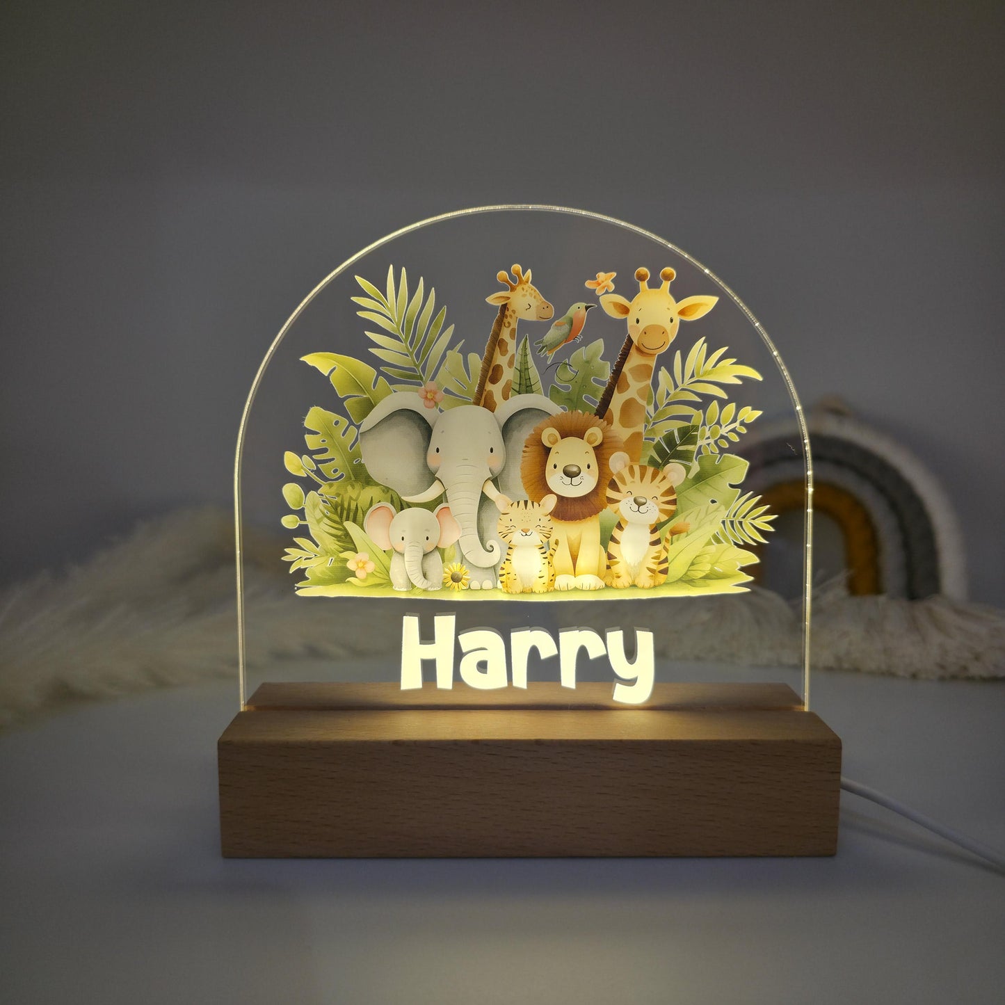 glowing night light for kids animals unique kids room night side table light