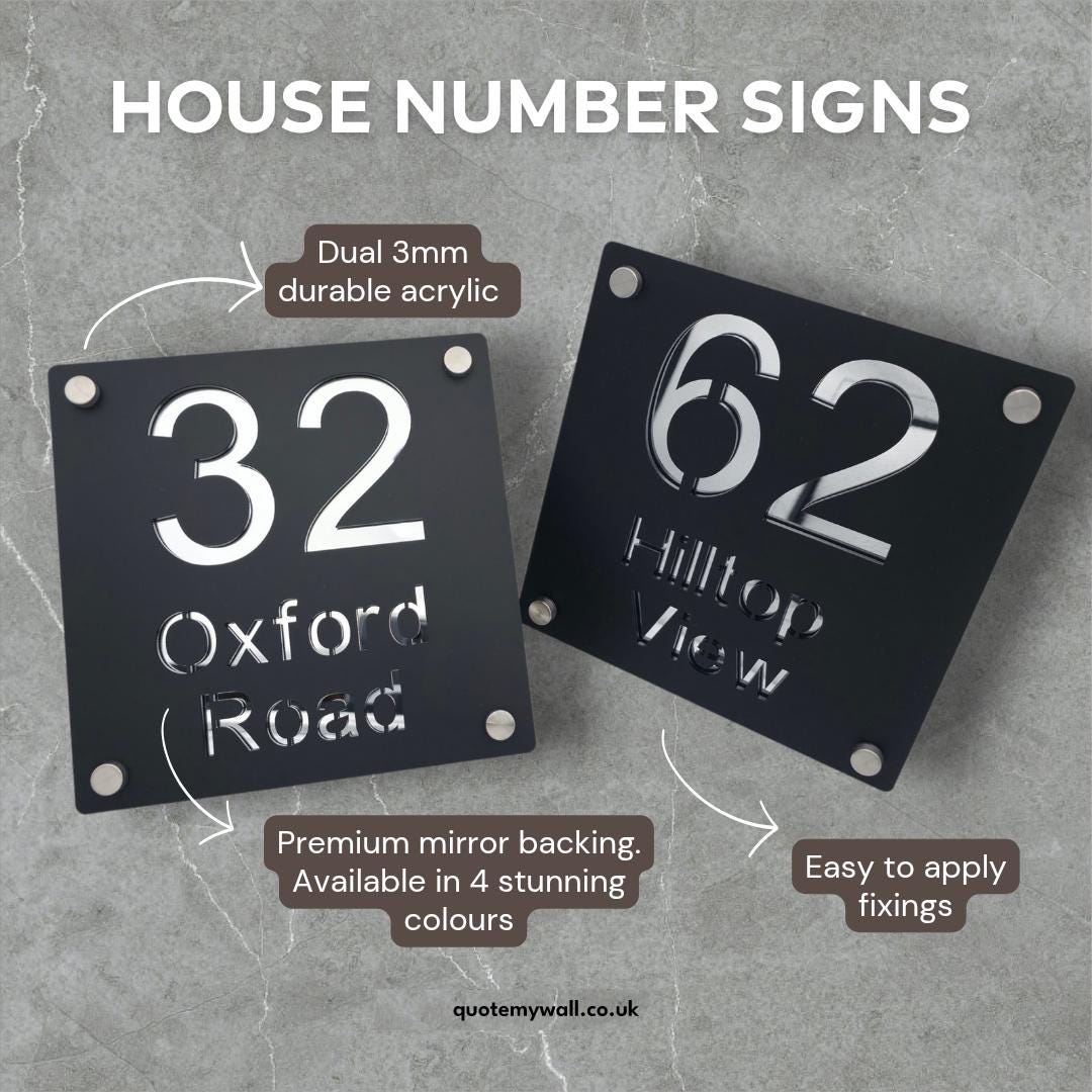 modern house signs brick wall home plaques house name office shop custom