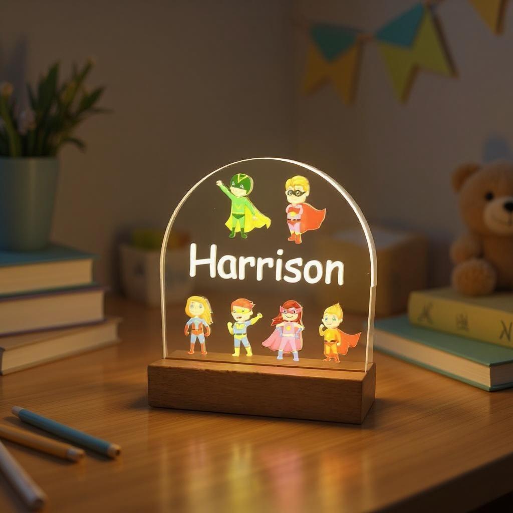 boys bedroom night light custom name
