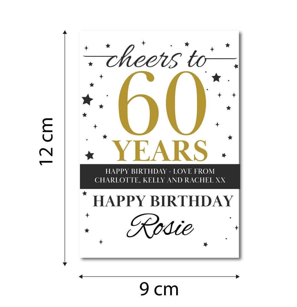 30th Birthday Gift Personalised Wine Bottle Label Sticker - Cheers To 30 Custom Present