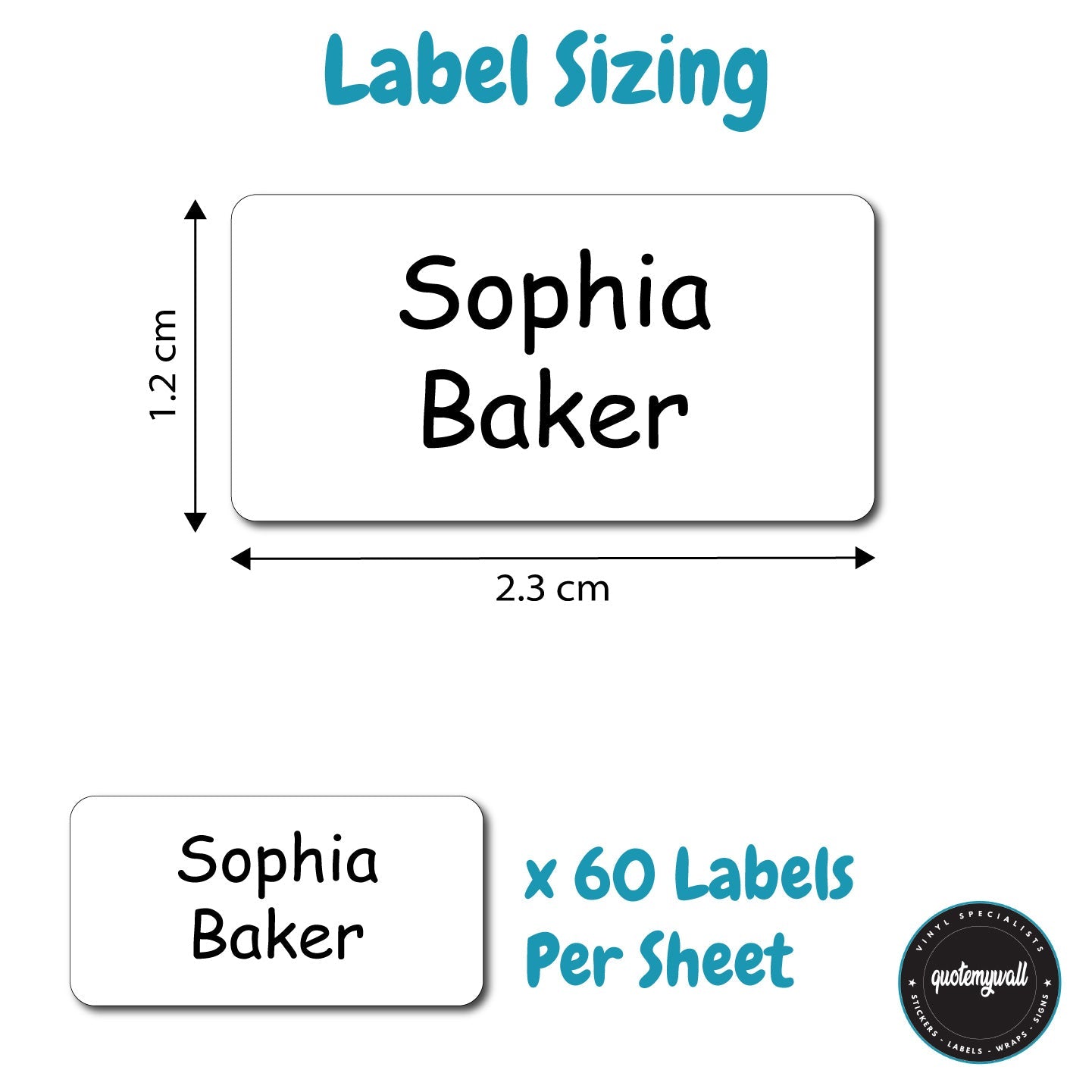 105 Care Home/School Stick-On Name Clothing Labels For Clothing & Items