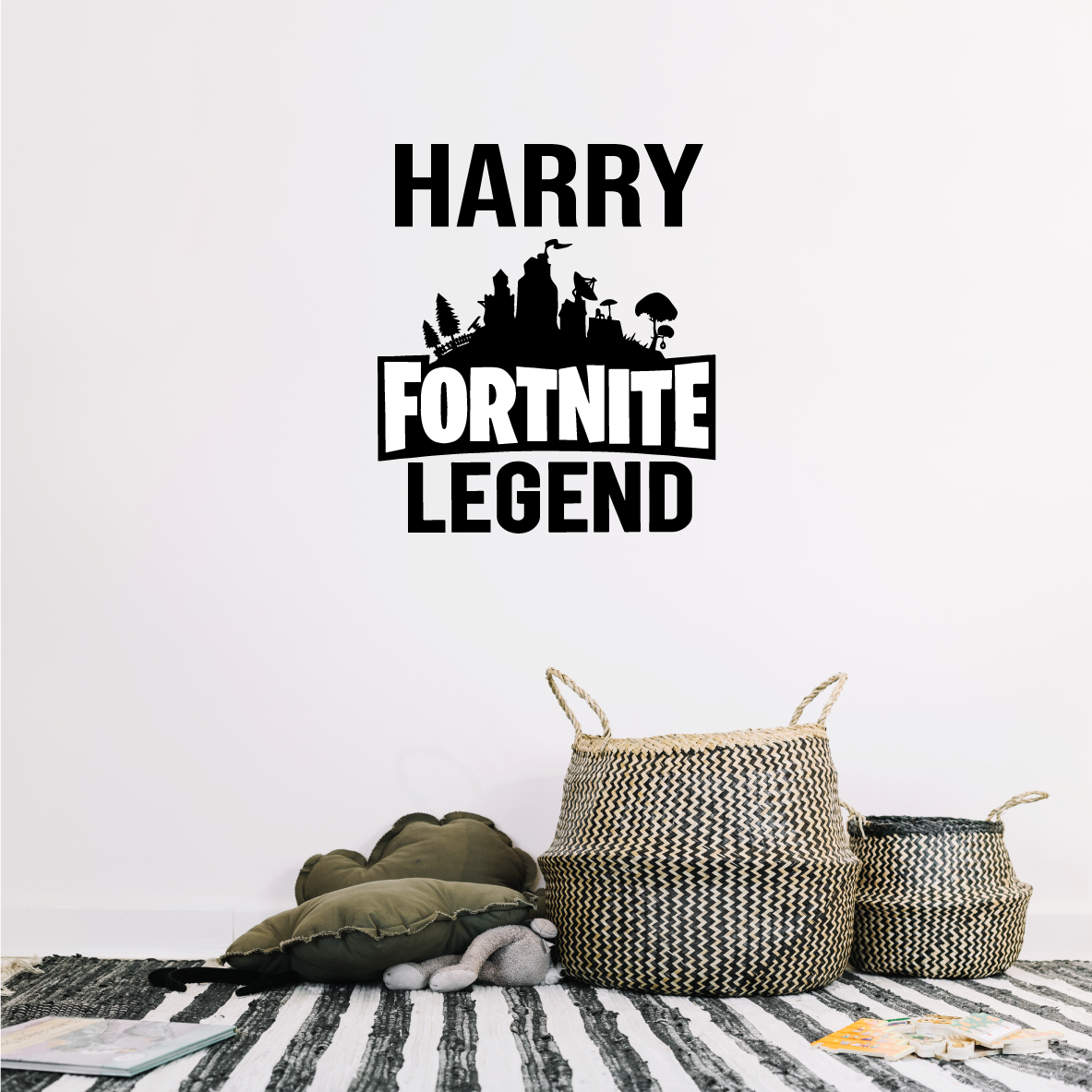 Personalised Name Children's Fortnite Legend Wall Sticker