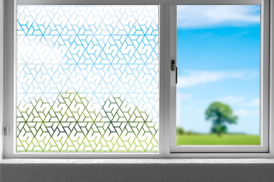 Triangle Geometric Pattern Clear Privacy Window Film