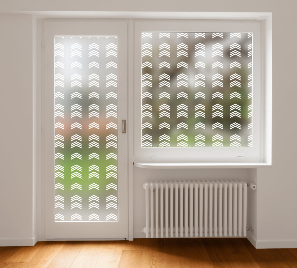 Arrows Chevrons Frosted Window Privacy Film