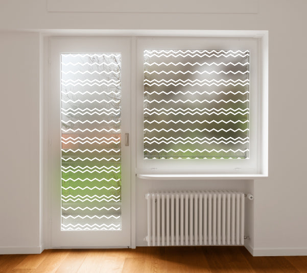 Thin Zig Zag Frosted Window Privacy Film