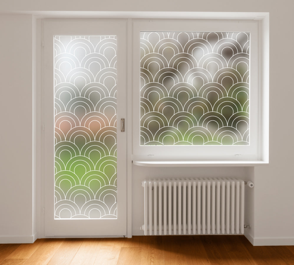 Fine Art Deco Lines Window Privacy Glass Film