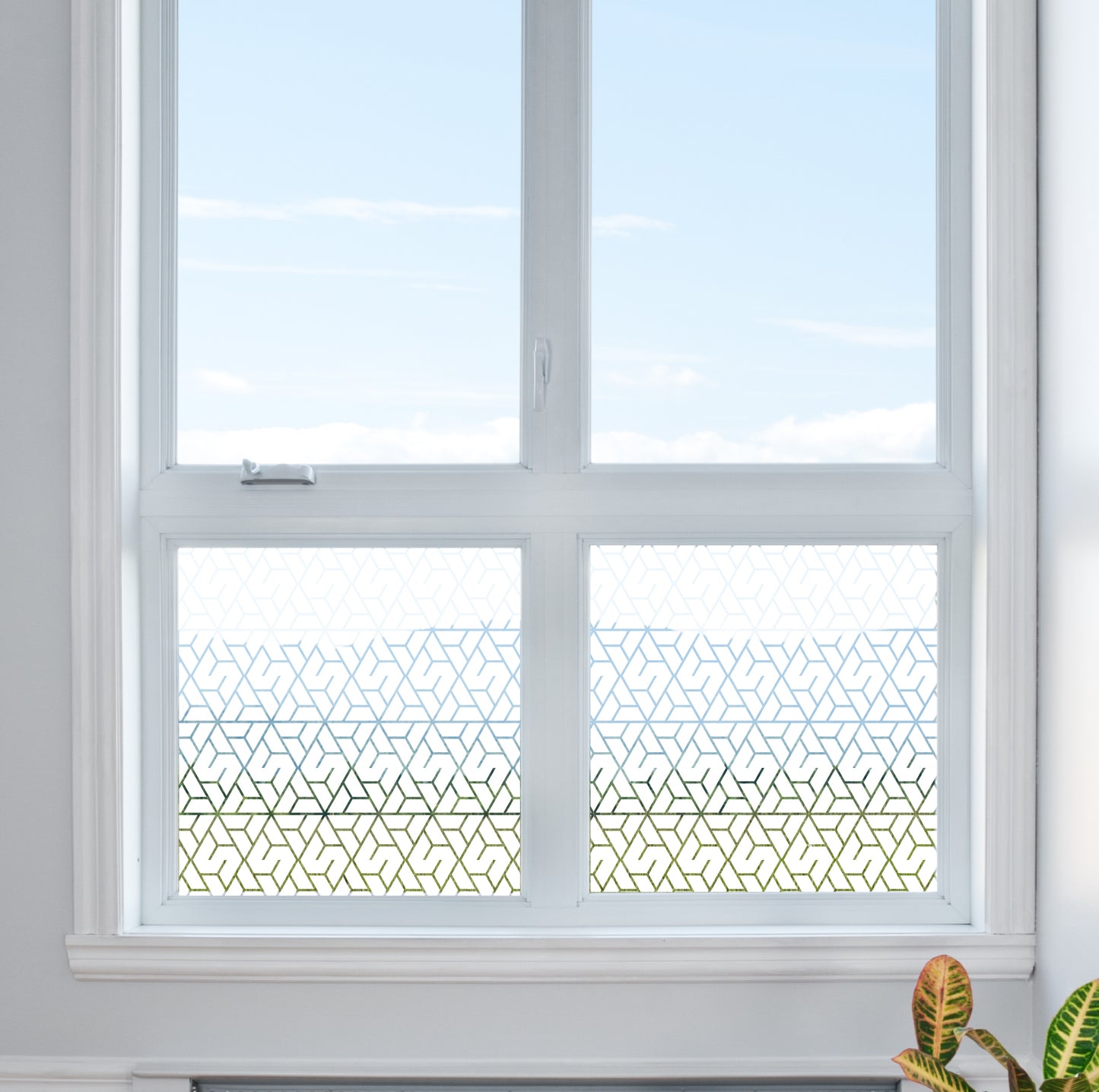 Triangle Geometric Pattern Clear Privacy Window Film