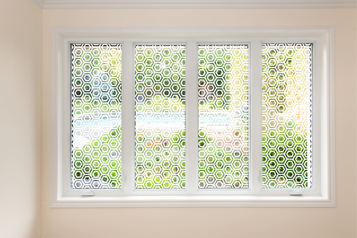 Chunky Honeycomb Clear Privacy Glass Film