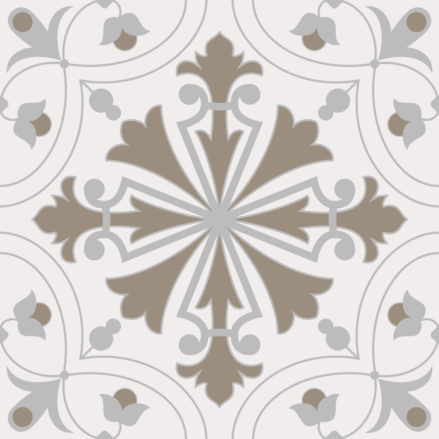 Greige Art Deco Floor & Wall Tile Stickers