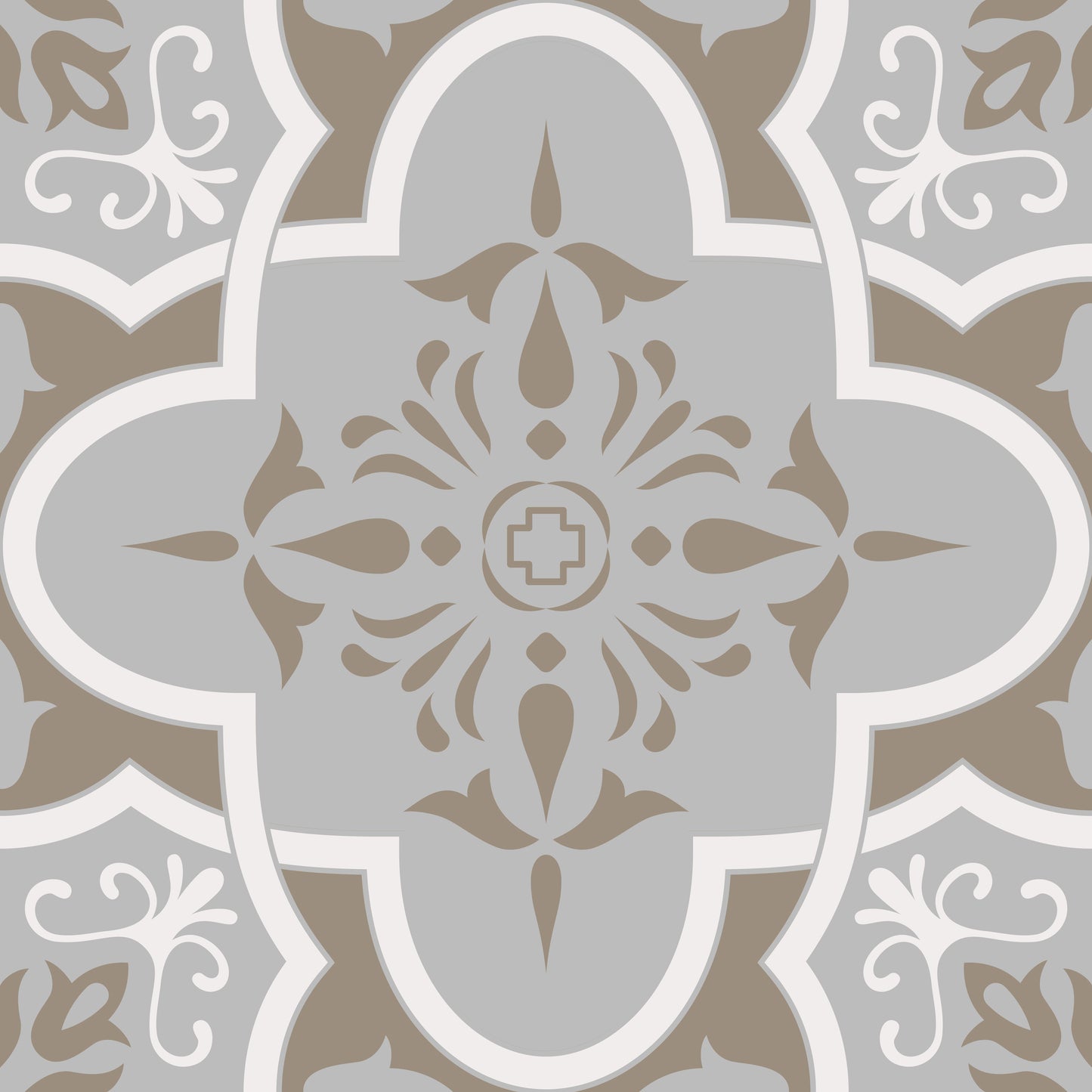 Neutral Squared Pattern Removeable Tile Stickers