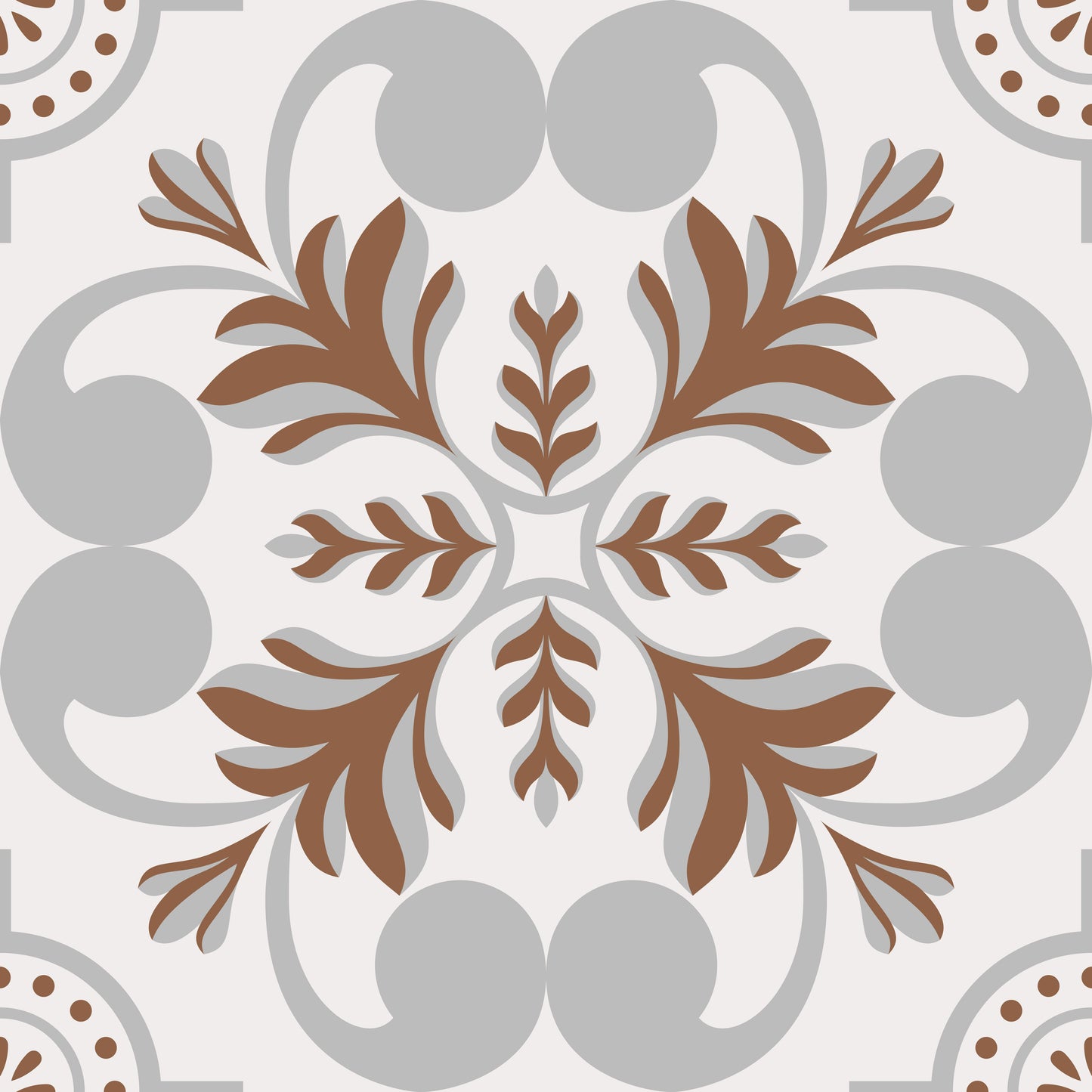 Neutral Floral Flourishes Floor & Wall Tile Stickers