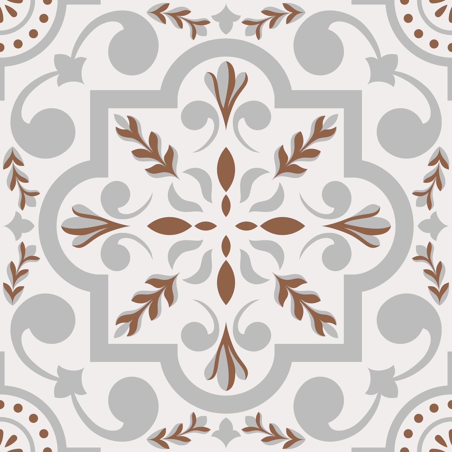 Grey Brown Fancy Peel & Stick Tile Stickers