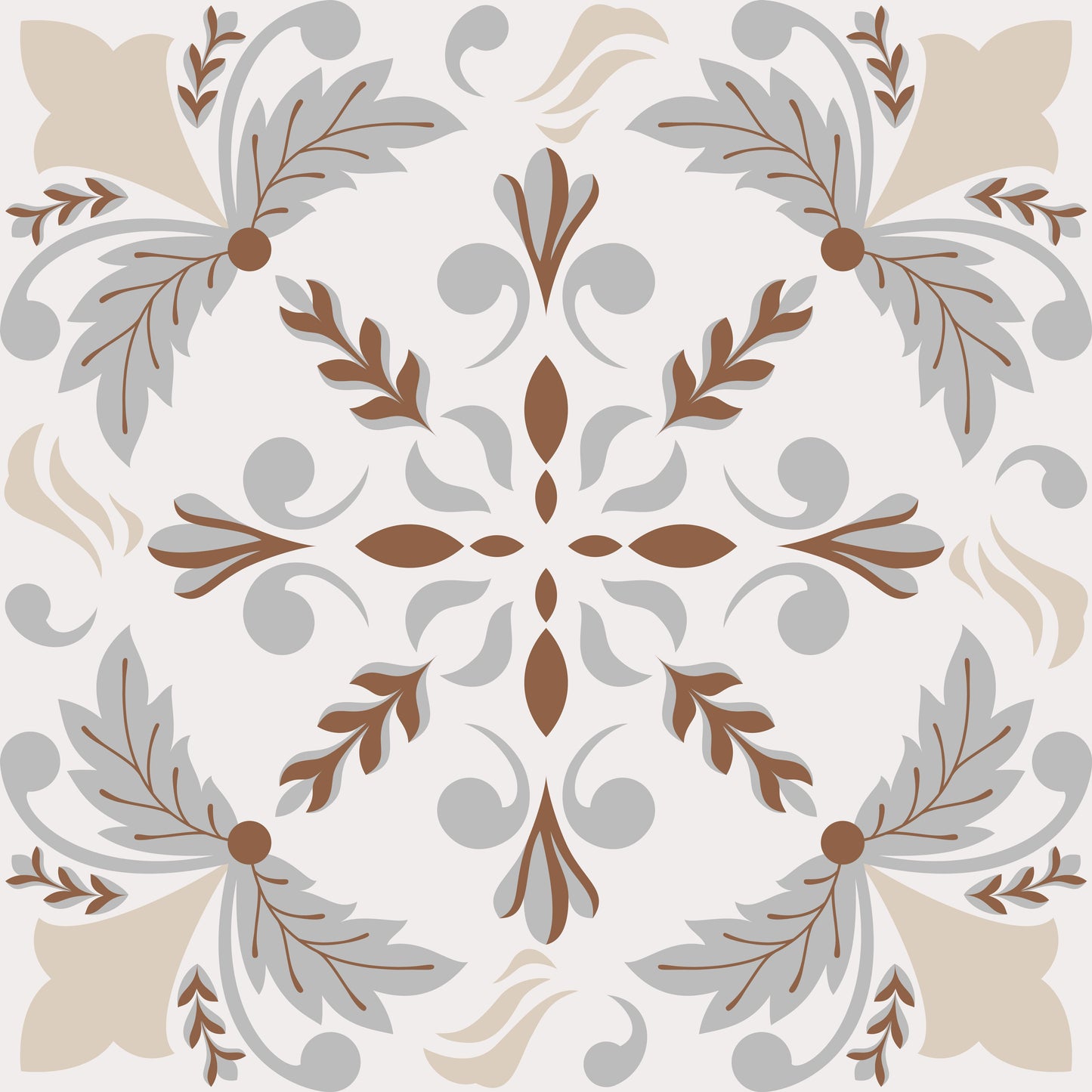 Brown Neutrals Leaf Removable Tile Stickers