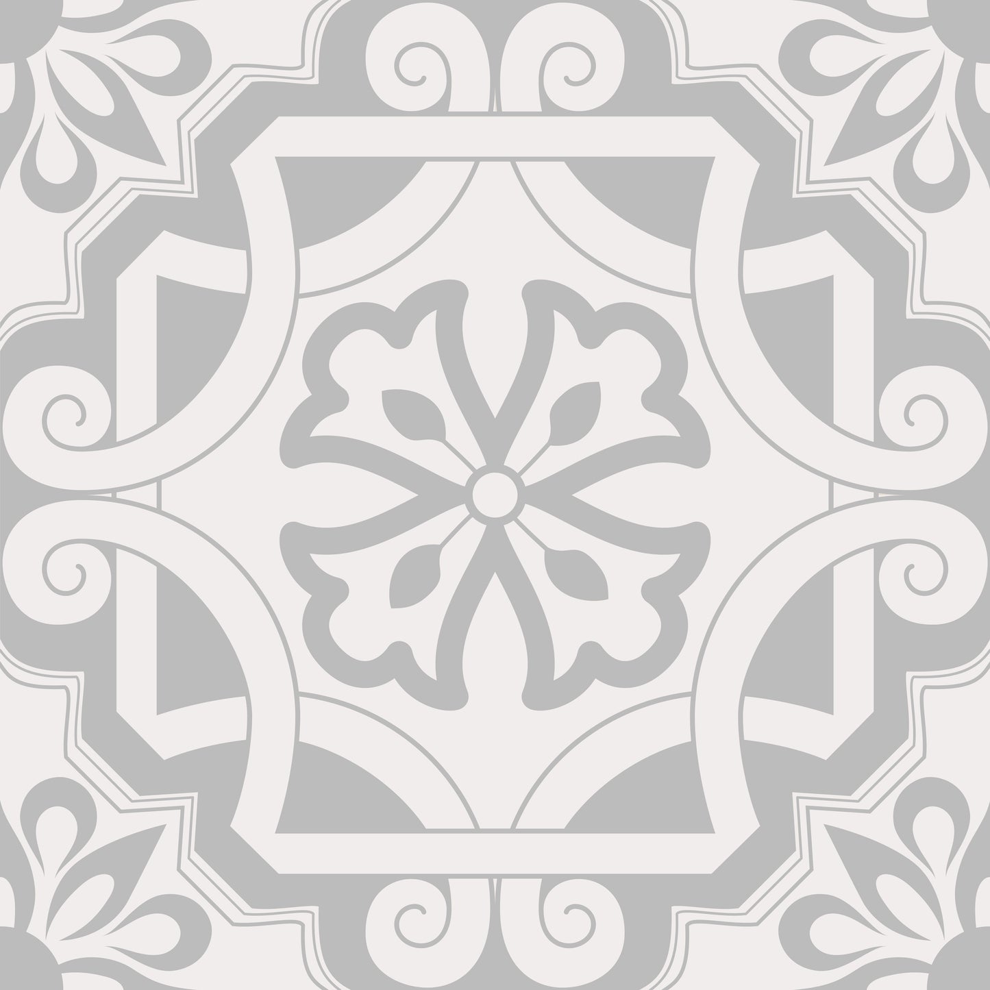 Grey White Square Knot Peel & Stick Tile Stickers