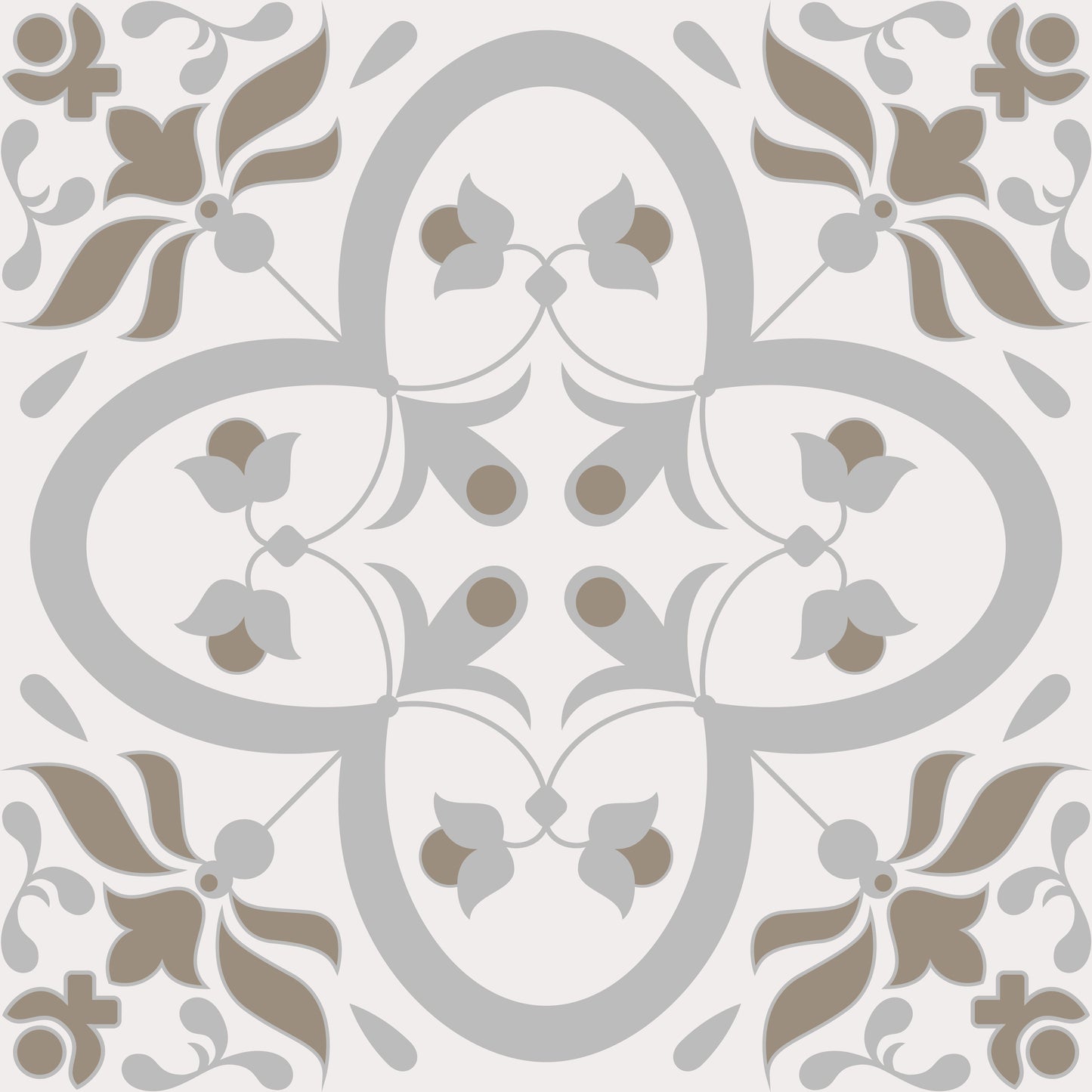 Grey Neutral Mini Flower Cross Floor & Tile Stickers