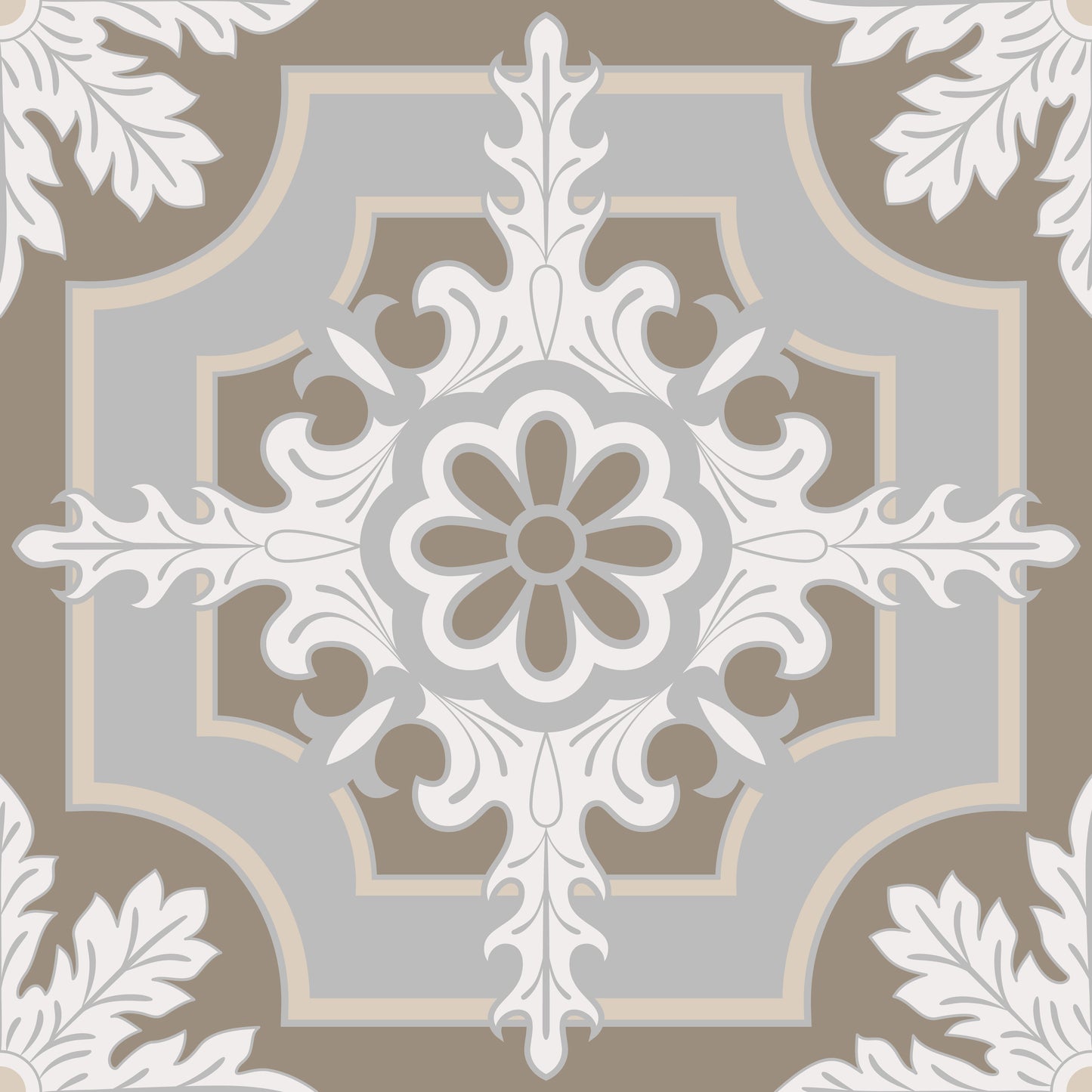 Taupe Slate Snowflake Removeable Spanish Tile Stickers