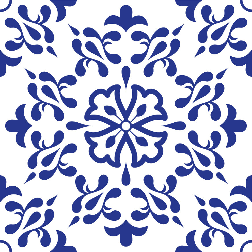 Blue & White Spanish Style Peel & Stick Tile Stickers