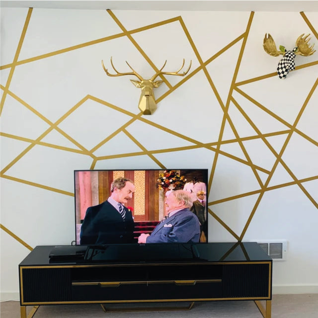 Gold Geometric Lines Wall Stickers 18 Pack