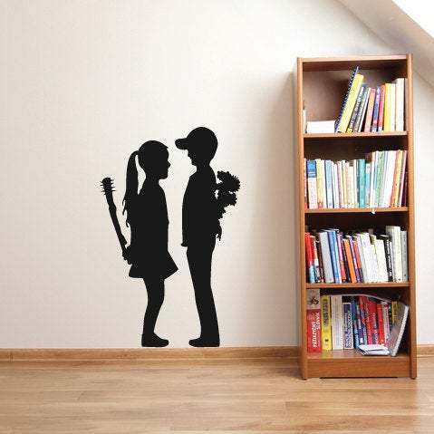 Banksy Wall Stickers Vinyl Decal Mural Boy And Girl- Design For Home Decor UK. *FREE P&P!* Christmas Gift