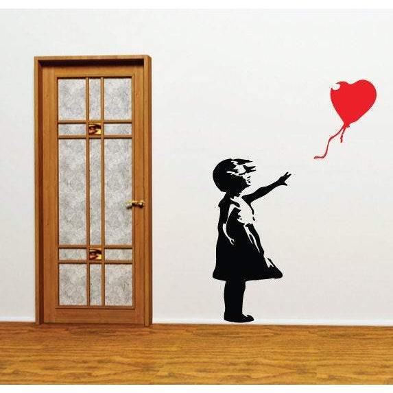 Banksy Balloon Girl Wall Sticker - Banksy Wall Decal, Wall Art, Street Artist Wall Decor Christmas Gift