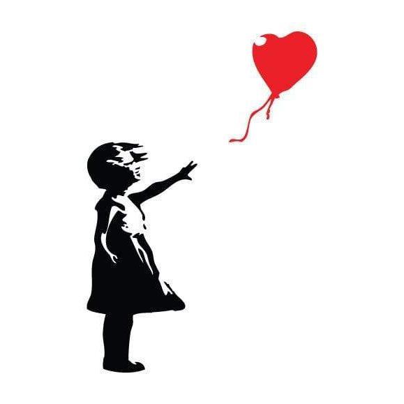 Banksy Balloon Girl Wall Sticker - Banksy Wall Decal, Wall Art, Street Artist Wall Decor Christmas Gift